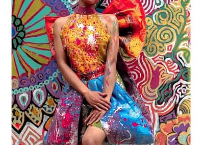 Koemyean fashion art from recycled plastic in Cambodia